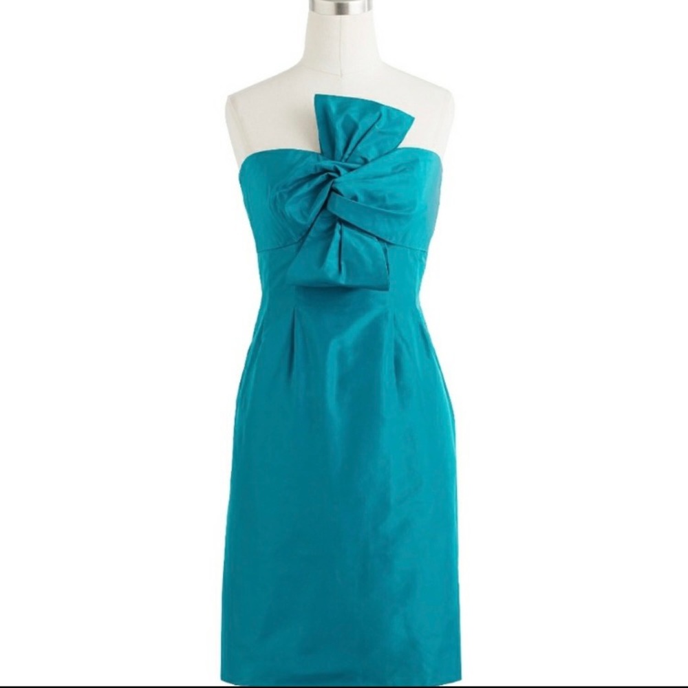 J. Crew Strapless, Mint Silk Dress NWT 10